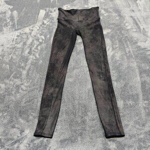 Spanx Legging Womens Medium p Faux Leather  high waist black coated